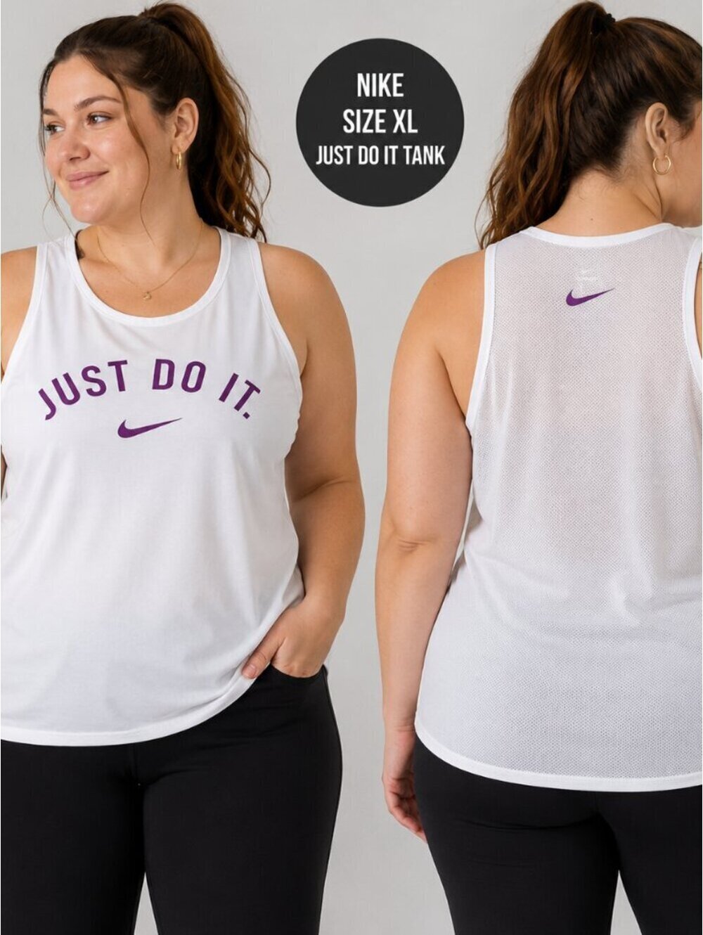 Nike | White "Just Do It" Graphic Tank | Sz XL
